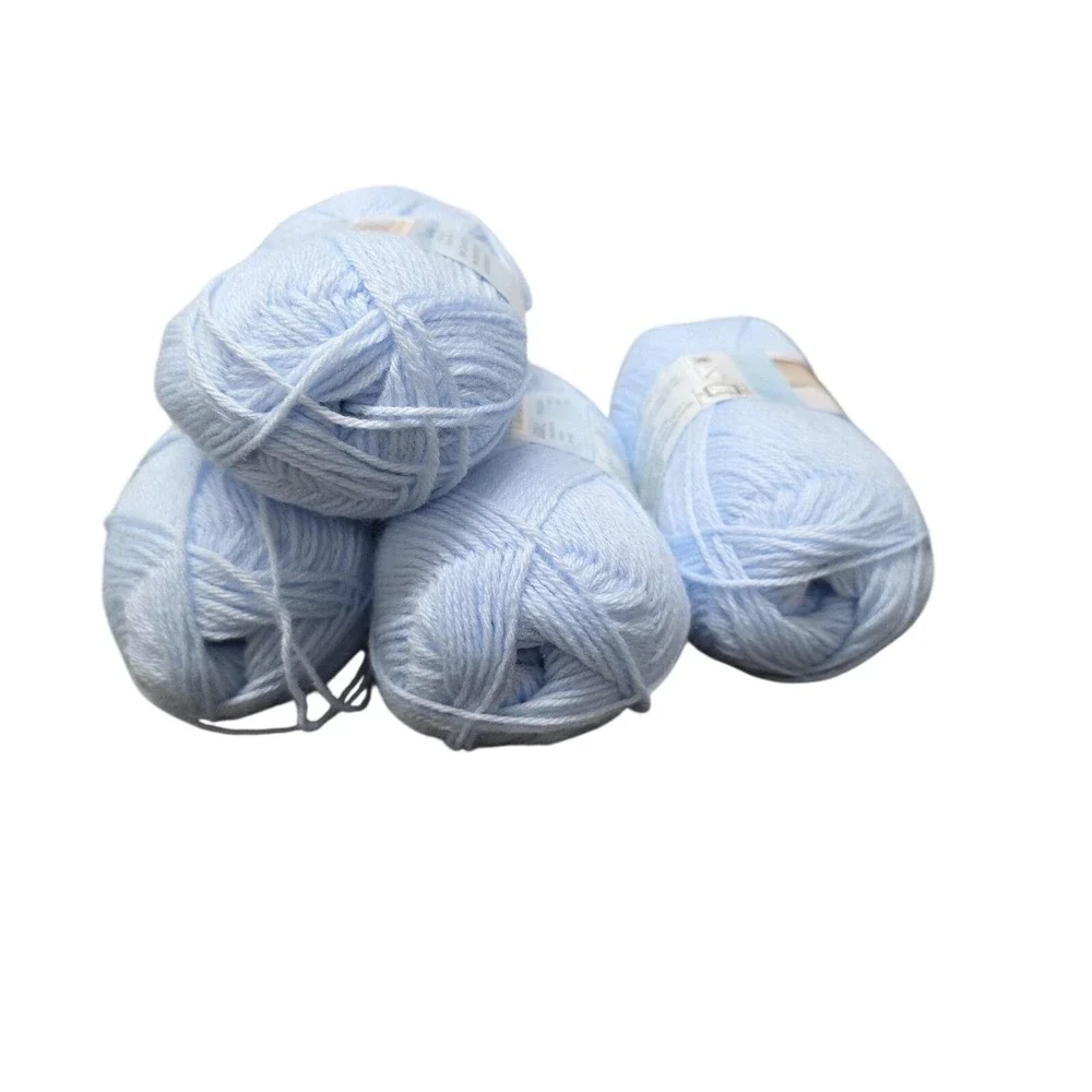 Mary Maxim Twinkle Baby Yarn Lot 4 Skeins 50g 230 Yd Blue Acrylic Knit Crochet